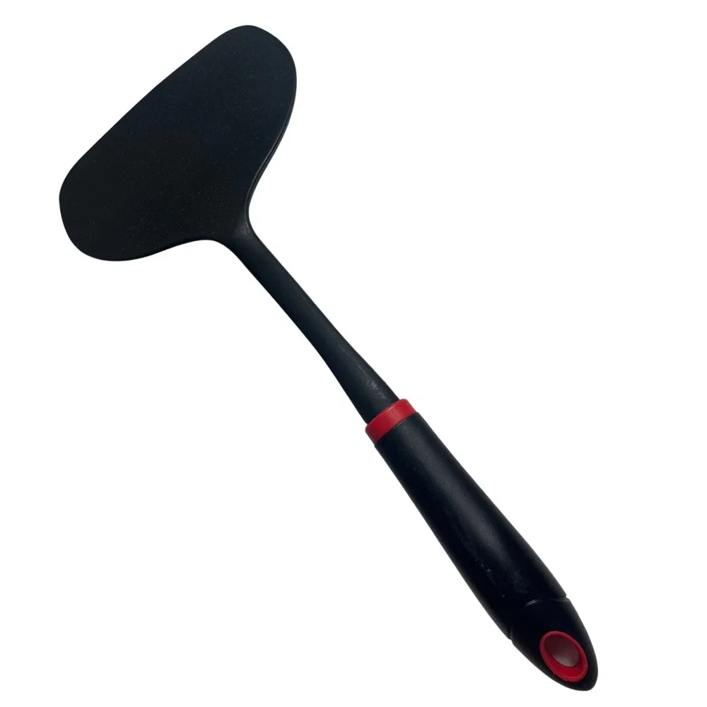 2 Pc Spatula Lot Chefmate Slotted Turner & Wide Nylon Turner‎ Black Red Kitchen